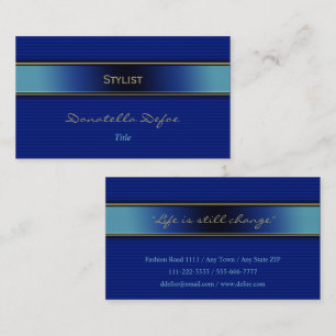 Nobles elegantes berufliches Blau des Stylist-  Visitenkarte