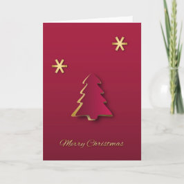 Nobles elegantes Goldroter Weihnachtsbaum Feiertagskarte
