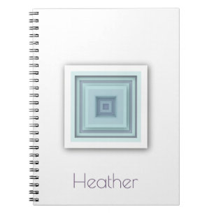 Nobles geometrisches Himmel-Blau u. lila graue Notizblock