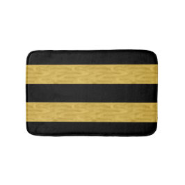 Nobles Gold u. schwarze gestreifte Badmatte Badematte