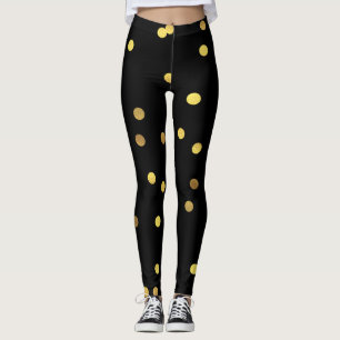 Nobles Goldfolieconfetti-Schwarzes Leggings