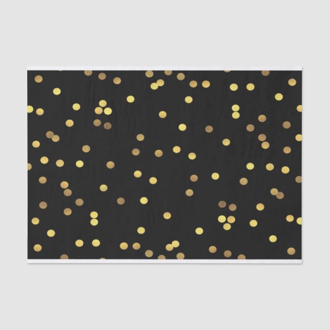 Nobles Goldfolieconfetti-Schwarzes Seidenpapier (Vorderseite)