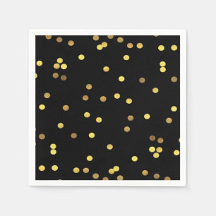 Nobles Goldfolieconfetti-Schwarzes Serviette