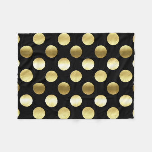 Nobles Goldfolien-Tupfen-Schwarzes Fleecedecke