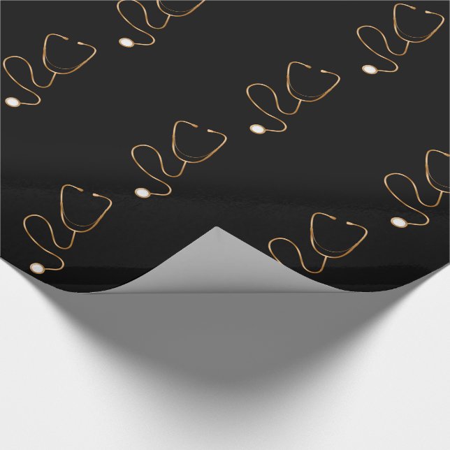 Nobles Goldmedizinisches Thema Geschenkpapier (Ecke)