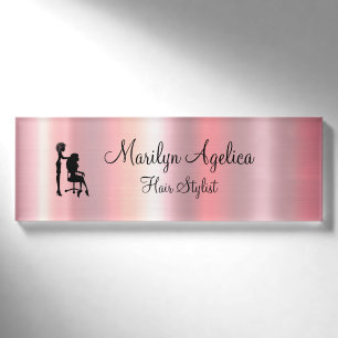 Nobles Haar-Stylist-Rosen-Gold Namenschild