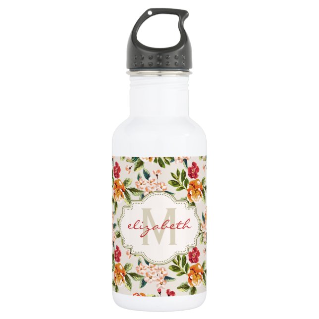 Nobles Monogramm-Vintage viktorianische Edelstahlflasche (Vorderseite)