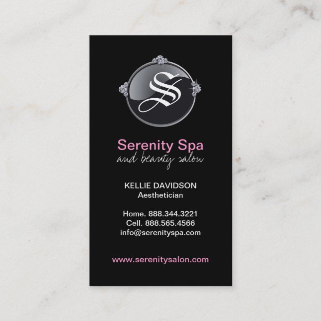 Nobles Monogramm - Wellness-Center-und Visitenkarte (Vorderseite)