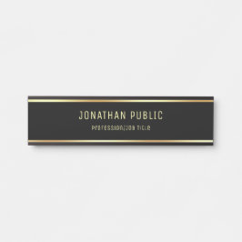 Nobles Schwarz-und Goldmodernes hoch entwickeltes Türschild