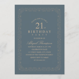 Nobles Vintages 21. Geburtstags-Party-elegantes Einladung