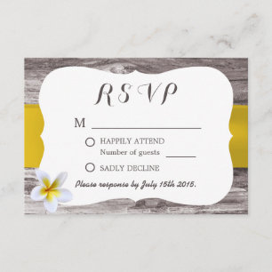 Nobles weißes Frangipani-Thema-Hochzeit UAWG RSVP Karte