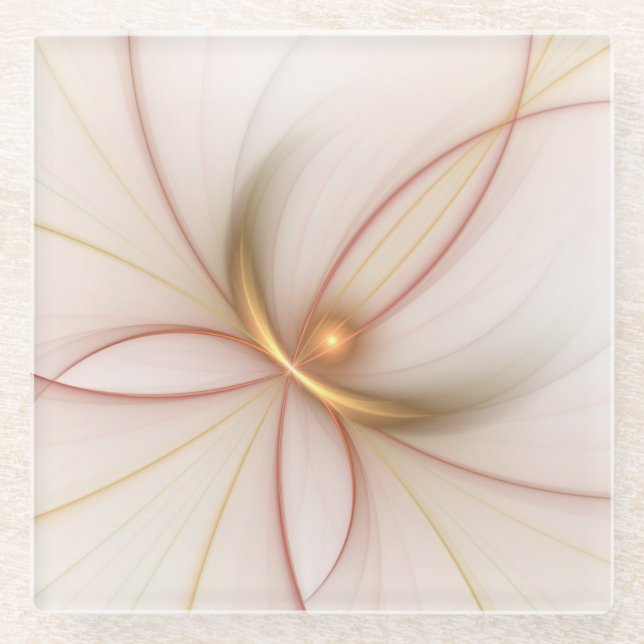Nobly Copper And Gold Abstract Modern Fractal Art Glasuntersetzer (Vorderseite)
