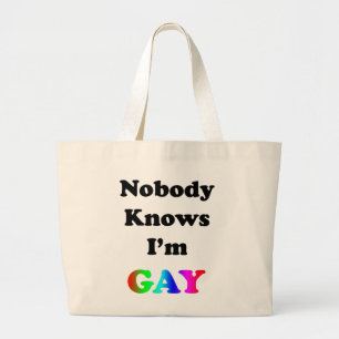 Nobody Knows I'm Gay Jumbo Stoffbeutel
