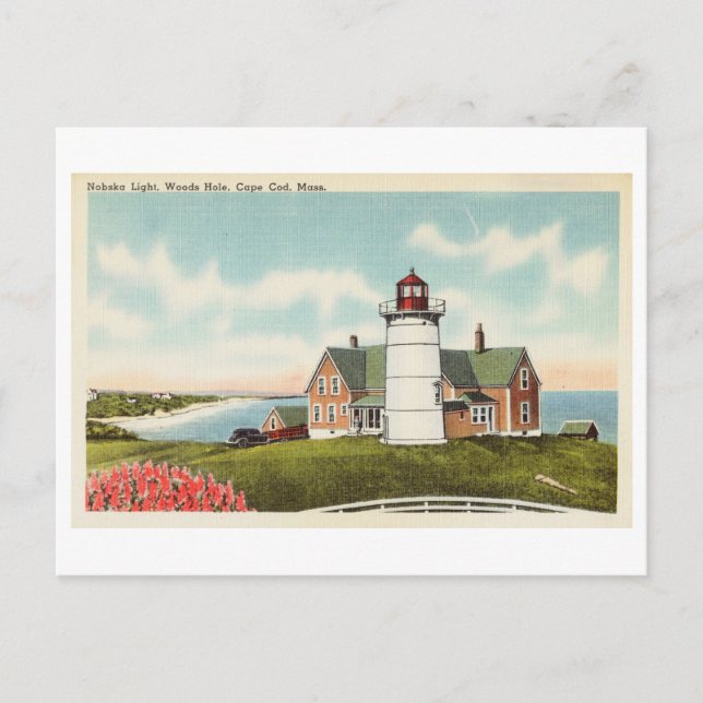Nobska Light, Woods Hole, Cape Cod, Massachusetts Postkarte (Vorderseite)