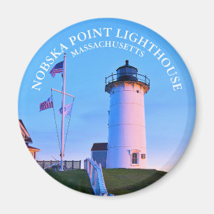 Nobska Point Leuchtturm Massachusetts Rund Magnet