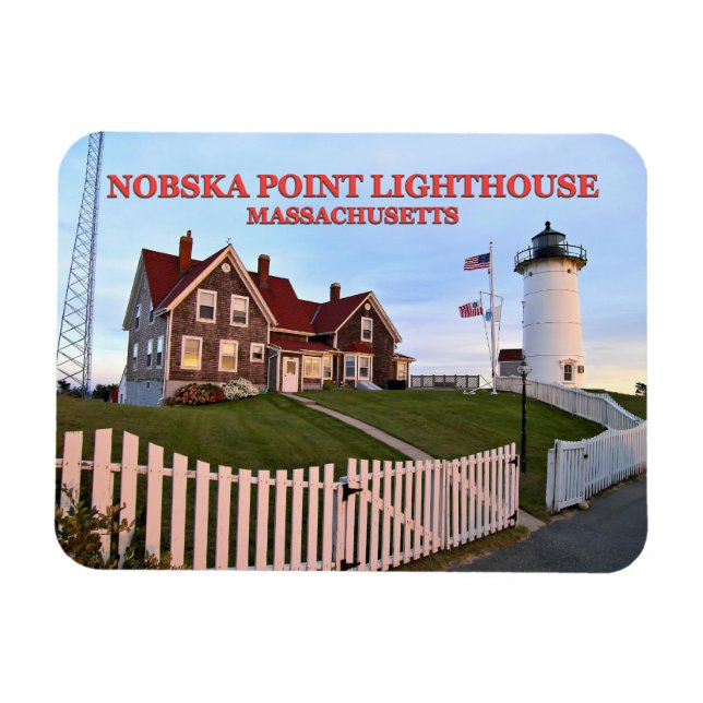 Nobska Point Lighthouse Massachusetts Foto Magnet (Horizontal)