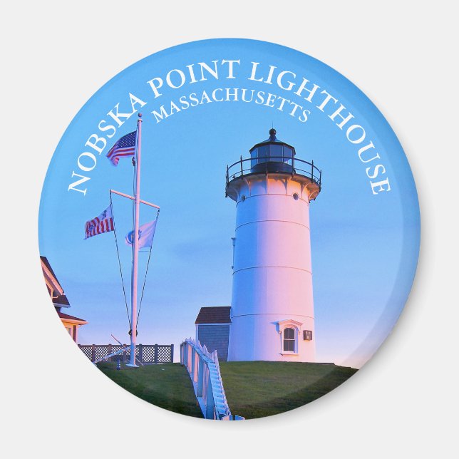Nobska Point Lighthouse Massachusetts Round Magnet (Vorne)