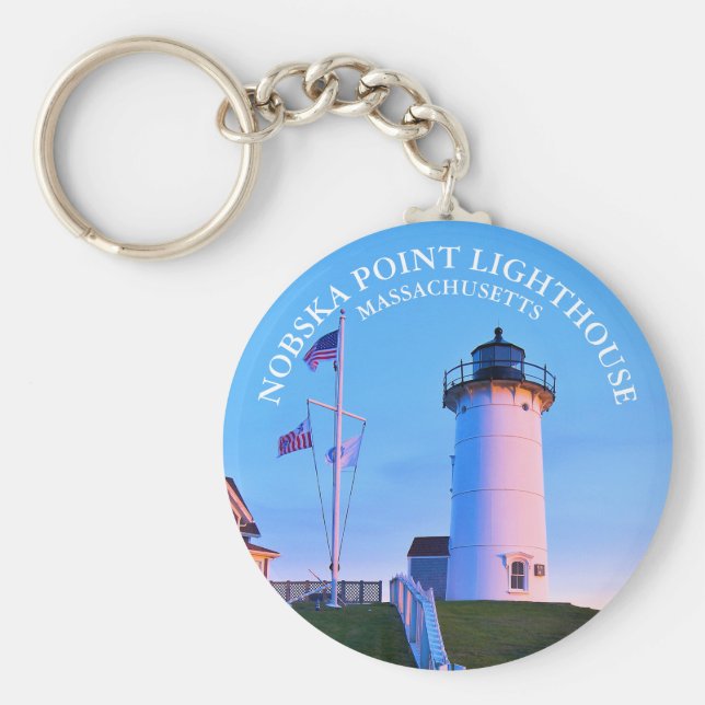 Nobska Point Lighthouse, Massachusetts Schlüsselan Schlüsselanhänger (Vorne)