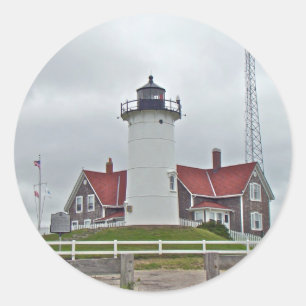Nobska Punkt-Leuchtturm-Reihe Runder Aufkleber