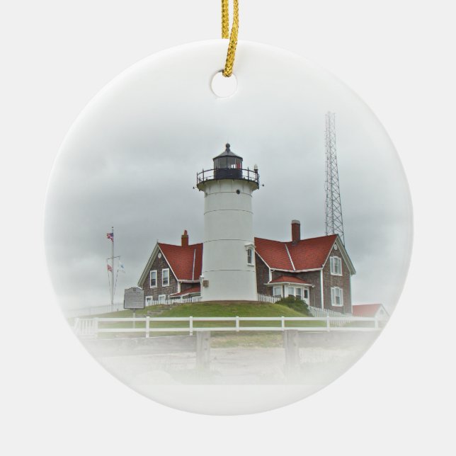 Nobska Punkt-Leuchtturm-Verzierung Keramik Ornament (Vorne)