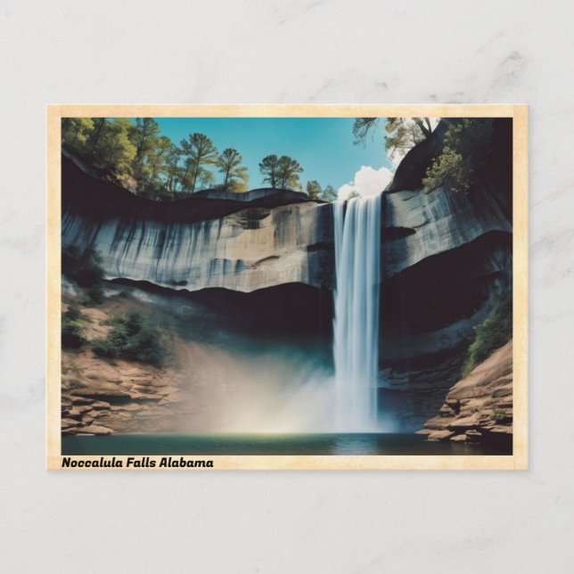 Noccalula Falls Alabama Vintage Reise Postkarte (Vorderseite)