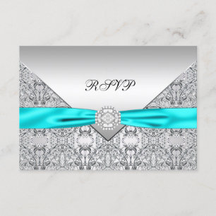 Noces de diamant bleues turquoises RSVP