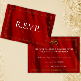 Noces rouge en soie et or RSVP