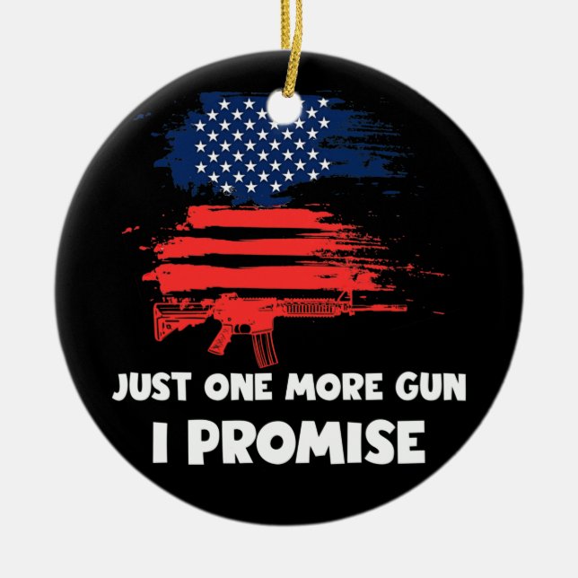 Noch ein Gun verspreche ich Patriotic für Ehemann Keramik Ornament (Vorne)