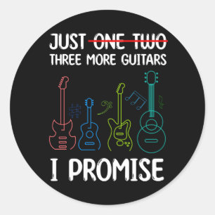 Noch eine Gitarre verspreche ich ein Geschenk für Runder Aufkleber