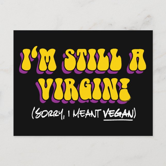 Noch eine Jungfrau - ich meine Vegan! Funny Vegeta Postkarte (Vorderseite)
