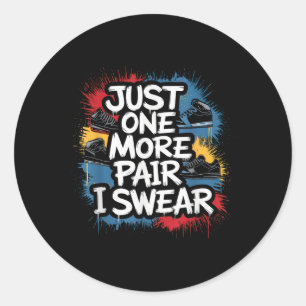 Noch eine Paar Shirt Sneaker Kopfschmerzen Runder Aufkleber