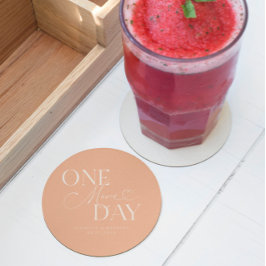 Noch einmal Hochzeitstag Probe Peach Runder Pappuntersetzer