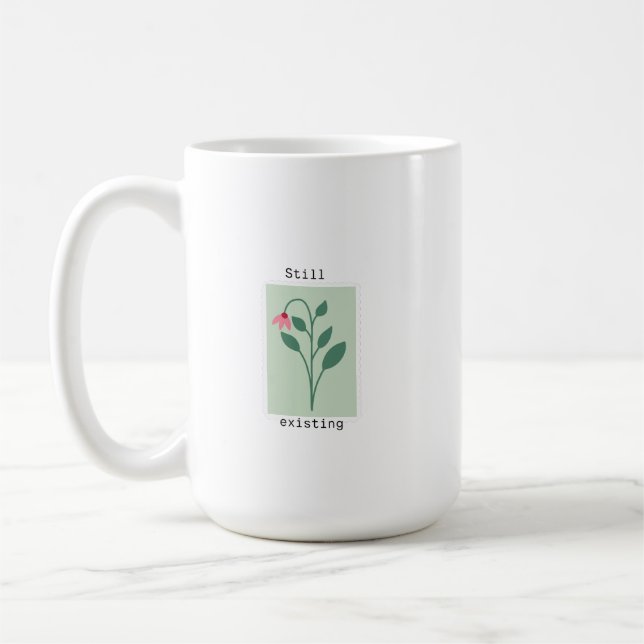 Noch existierendes minimalistisches Blumenstempeld Kaffeetasse (Links)