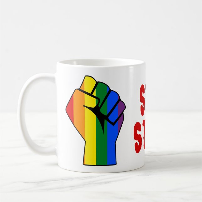 Noch hier (schwule Lesben, schwule, lesbische Tran Kaffeetasse (Links)