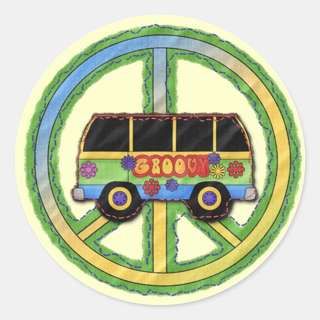 Noch immer ein Hippie nach all diesen Jahren Runder Aufkleber (Vorderseite)