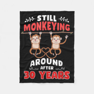 Noch immer Monkeying rund 30 Jahre Hochzeitsfeier Fleecedecke
