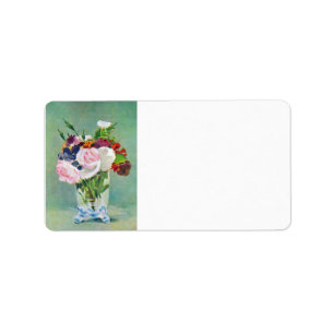 Noch Leben mit Blumen durch Edouard Manet Adressaufkleber