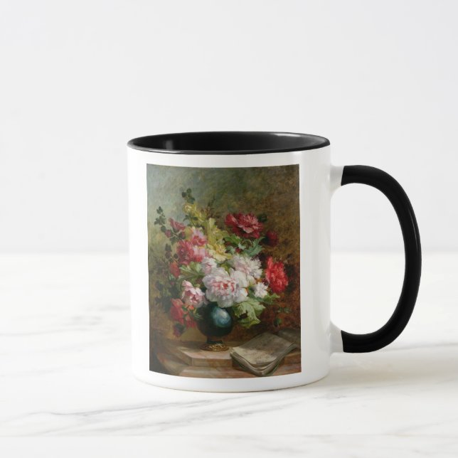 Noch Leben mit Blumen und Blattmusik Tasse (Rechts)