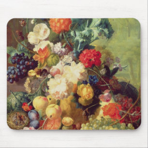 Noch Leben mit Blumen und Frucht Mousepad