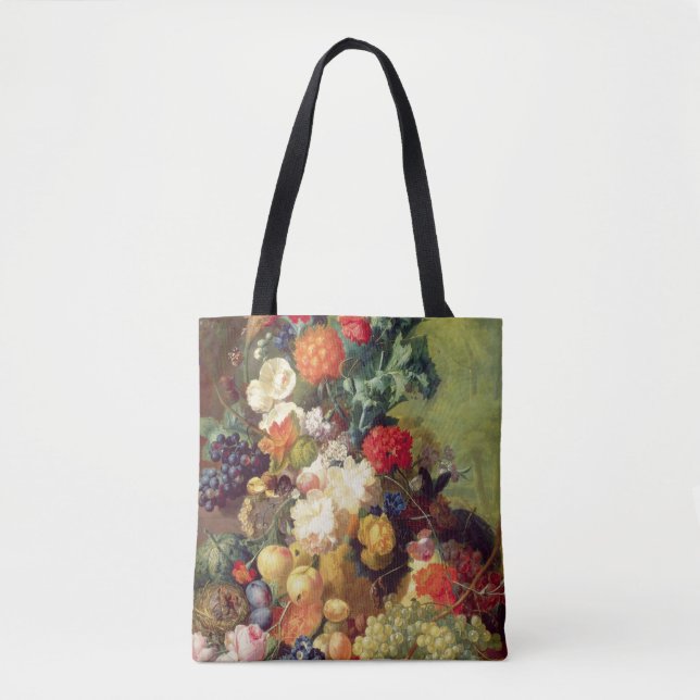 Noch Leben mit Blumen und Frucht Tasche (Vorderseite)