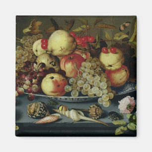 Noch Leben mit Frucht, Blumen und Meeresfrüchten Magnet