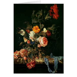Noch Leben mit Mohnblumen und Rosen