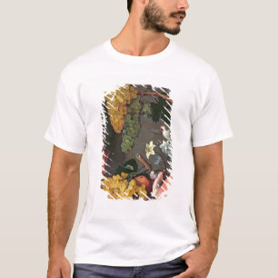 Noch Leben mit Trauben, Vögeln und Blumen T-Shirt