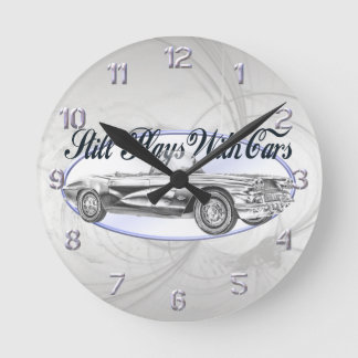 Noch mit Autos Runde Wanduhr