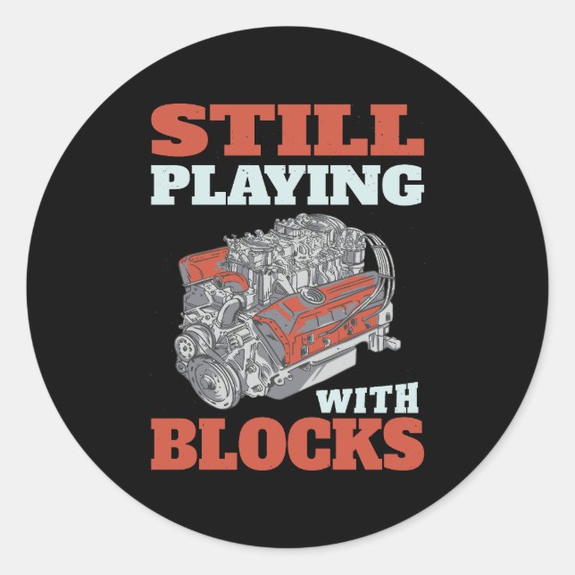 Noch mit Blockmechanik spielen Runder Aufkleber (Vorderseite)
