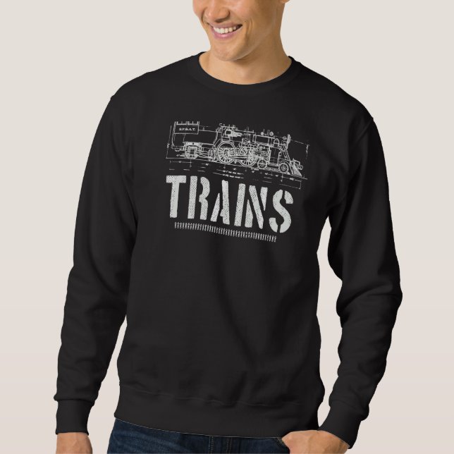 Noch mit Zügen modellhafter Schienenlokomotive Sweatshirt (Vorderseite)