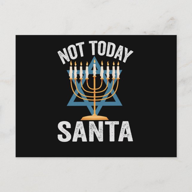 Noch nicht heute Weihjüdisch Hanukkah Holiday Meno Postkarte (Vorderseite)