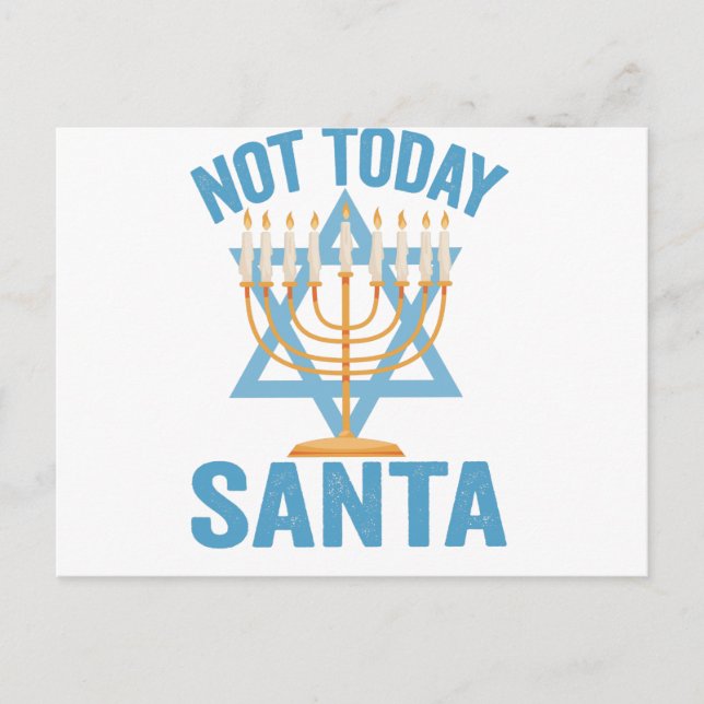 Noch nicht heute Weihjüdisch Hanukkah Holiday Meno Postkarte (Vorderseite)