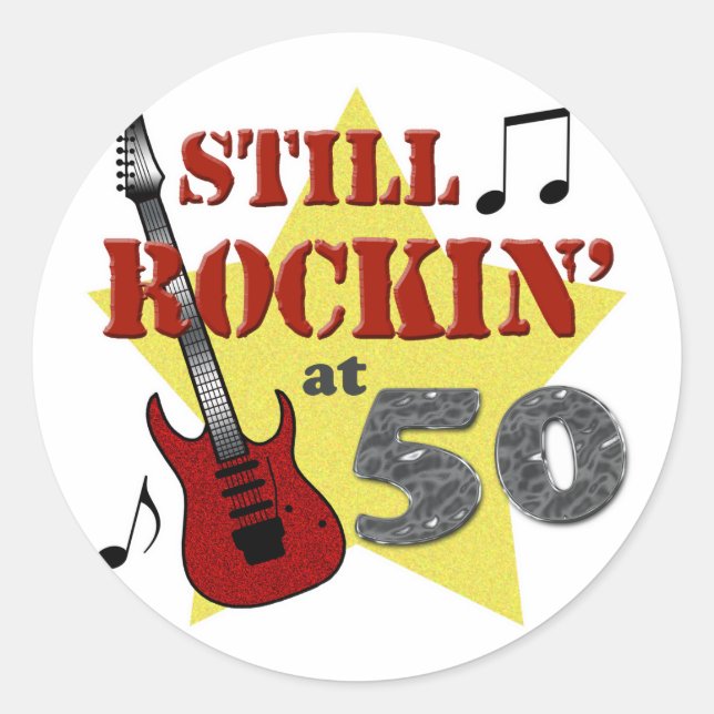 Noch Rockin' bei 50 Runder Aufkleber (Vorderseite)