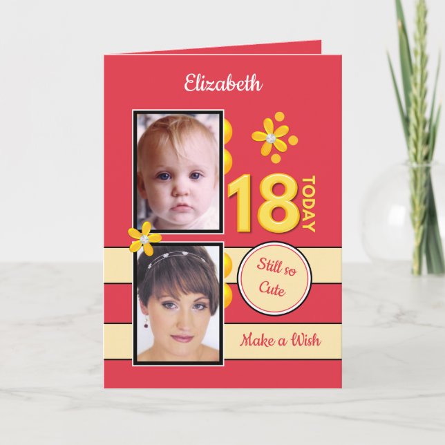 Noch so niedliche Fotos rot 18. Geburtstag Karte (Vorderseite)